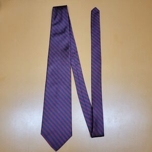 Brooks Brothers Makers Silk Striped Necktie Burgundy Navy Blue Made in USA